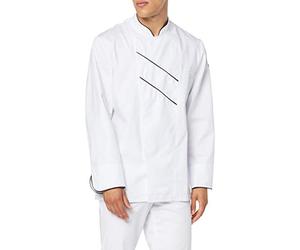 BP Gourmet 1538-400-2132 - Chaqueta de cocinero (manga larga, con ranuras de ventilación, ajuste normal, talla: 48), color blanco y negro
