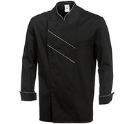 BP Gourmet 1538-400-3251 - Chaqueta de Cocinero (Manga Larga, con Ranuras de ventilación, Ajuste Normal, Talla: 50), Color Negro y Gris Claro