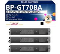 BP-GT70BA Cartuchos de Tóner Compatibles para Sharp BP-50C26 BP-50C65 BP-70C45 BP-70C31 BP-70C55 BP-70C36 BP-50C36 BP-50C45 BP-70C65 BP-50C55 Impresora, de alto Rendimiento 40000 Páginas,Black-3 pack