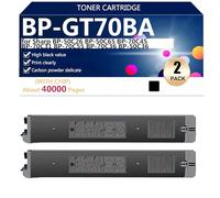 BP-GT70BA Cartuchos de Tóner Compatibles para Sharp BP-50C26 BP-50C65 BP-70C45 BP-70C31 BP-70C55 BP-70C36 BP-50C36 BP-50C45 BP-70C65 BP-50C55 Impresora, de alto Rendimiento 40000 Páginas,Black-2 pack