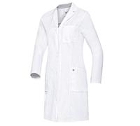 BP Med Coats 1754-130-0021 - Bata médica para mujer, manga larga, algodón puro, ajuste normal, talla 56N, color blanco