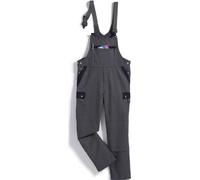 BP Profil 1844-720-153 - Peto elástico con tirantes, cintura ajustable, bolsillos para rodilleras, 65% poliéster, 35% algodón, ajuste regular, talla: 50, color: gris oscuro/azul oscuro