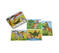 BP- Puzzle Múltiple 4 en 1 Animales Salvajes 9 a 20 Piezas, Multicolor (1940-XHN-0102)