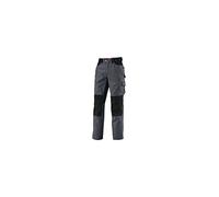 BP Workwear 1789-555-21 - Pantalones de trabajo (goma elástica en la espalda, pliegues en la cintura, ajuste normal, talla: 60N, color: blanco/gris oscuro)