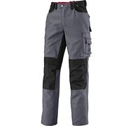 BP Workwear 1789-555-53 - Pantalones de trabajo (elástico en la espalda, pliegues en la cintura, ajuste normal, talla: 60N, color: gris oscuro/negro)