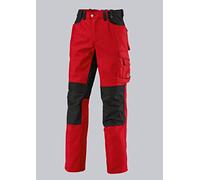 BP Workwear 1789-555-81 - Pantalones de trabajo (elástico en la espalda, pliegues en la cintura, ajuste normal, talla: 62n, color: rojo/negro)