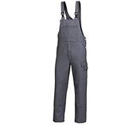 BP Workwear Basic 1482-060-53 - Peto con tirantes de tela y goma (bolsillos para rodilleras, algodón puro, ajuste ajustado, talla: 25), color gris oscuro