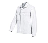 BP Workwear Basic 1485-060-21 - Chaqueta de trabajo con botones ocultos, algodón puro, ajuste normal, tamaño: 56/58, color: blanco