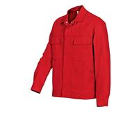BP Workwear Basic 1485-060-81 - Chaqueta de trabajo con botones ocultos, algodón puro, ajuste normal, tamaño: 48/50, color: rojo