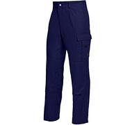 BP1486-060-10-31/32 - Pantalones de trabajo con parte trasera elástica 300,00 g/m2 algodón puro, color azul oscuro 46