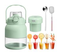 BPA-Free Electric Citrus Juicer, Geoet Portable Blender with Straw and Two Lids, Rechargeable Portable Mini Blender, Multifunctional Blenders for Lemon, Citrus, Orange.