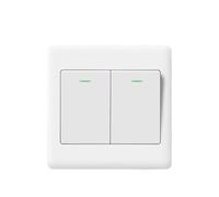BPABDEITR 1 Uds. Panel de pared con interruptor de luz 1-4 bandas 1 vía blanco 86x86mm(2-gang)