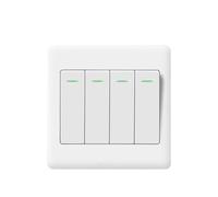 BPABDEITR 1 Uds. Panel de pared con interruptor de luz 1-4 bandas 1 vía blanco 86x86mm(4-gang)