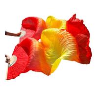 BPABDEITR Pack de 2 abanicos de Danza del Vientre de bambú y Seda Multicolor, 120-250 x 90 cm(Color23,230x90cm)