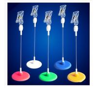 BPABDEITR Porta Numero de Mesa Porta Tarjetas, Paquete de 12 Pinzas agitadoras de Discos de Colores, Estilo Pop Giratorio con Clip for exhibir Productos(BLU)