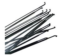 BPABDEITR Radios Bici, Radios de Bicicleta de 14 g (2,0 mm), Acero Inoxidable Negro, curvatura en J, Hoja Plana con cabecillas, Paquete de 12, for Ruedas de Bicicleta de montaña y Carretera.(269mm)