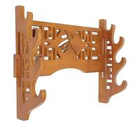 BPABDEITR Soporte de pared de bambú de 4 capas for espadas samuráis, katana, wakizashi, tanto, 3 estilos(Wu Style)