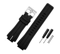 BPBZUTUMDZ Correa de goma de silicona for reloj, correa de reloj for hombre for junta convexa de 24x16mm, negra, roja, naranja, blanca y azul, compatible for Timex T2N720 T2N721 T2N739(Black white-S p