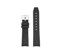 BPBZUTUMDZ Correa de goma de silicona for reloj, interfaz de arco de 20mm, deportes de buceo, correa de reloj negra, verde, blanca y azul, apta for Rolex Submariner Yacht Master(Black black-S pin)