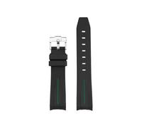 BPBZUTUMDZ Correa de goma de silicona for reloj, interfaz de arco de 20mm, deportes de buceo, correa de reloj negra, verde, blanca y azul, apta for Rolex Submariner Yacht Master(Black green-S pin)