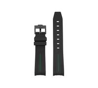BPBZUTUMDZ Correa de goma de silicona for reloj, interfaz de arco de 20mm, deportes de buceo, correa de reloj negra, verde, blanca y azul, apta for Rolex Submariner Yacht Master(Black green-B pin)