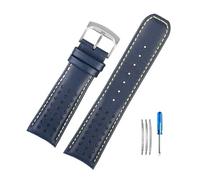 BPBZUTUMDZ Correa de reloj de cuero exquisita y a la moda, compatible for Citizen Air Eagle Blue Angel AT8020/JY8078 1.ª y 3.ª generación(Blue yellow-Steel-K9,22mm)