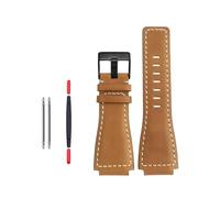 BPBZUTUMDZ Correa de reloj de goma de silicona for hombre, correa de reloj de 24mm for junta convexa, color verde oliva, negro y marrón, compatible for Bell Ross BR0393 BR0392(White Black)