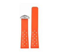 BPBZUTUMDZ Correa de reloj de goma de silicona Interfaz de arco de 22 mm for orificios Suave Negro Naranja Rojo Azul Correa de reloj for hombre Apto for Tag Heuer AQUARACER Apto for Mónaco(Orange-Silv