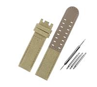 BPBZUTUMDZ Correa de reloj de lona de nailon 20 22, pulsera de reloj for hombre for parte inferior de cuero verde militar, marrón y negro, compatible for Hamilton Khaki Field(Khaki-NO BK,20mm)