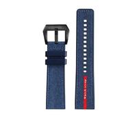 BPBZUTUMDZ Correa de reloj for parte inferior de goma de silicona y nailon, 22mm, 24mm, azul, negro, gris, líneas rojas, correa de reloj for hombre apta for Panerai sumergible Luminor 1404(Blue-B pin,