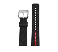 BPBZUTUMDZ Correa de reloj for parte inferior de goma de silicona y nailon, 22mm, 24mm, azul, negro, gris, líneas rojas, correa de reloj for hombre apta for Panerai sumergible Luminor 1404(Black-S pin