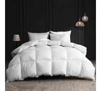 BPC Edredón de Plumón Cama 105/120, 100% Algodón Orgánico, 50% Plumón y 50% Plumas Edredón Nórdico para 4 Estaciones, Calor Medio 200x200 cm Certificado Oeko-Tex y RDS, Peso del Relleno: 1150g