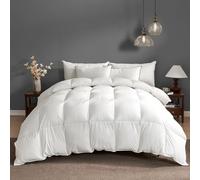 BPC Edredón de Plumón Oca Cama 90 100% Algodón Orgánico, 80% Plumón y 20% Plumas Edredon Nordico Blanco para 4 Estaciones, Edredones Natural de Hotel, Fluffy Medium Down Duvet 135x200 cm, Down Blanket