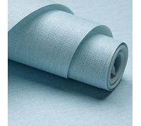 BPILOT Dormitorio sala de estar papel tapiz no tejido para el hogar papel tapiz de pared no autoadhesivo grueso de lino azul claro