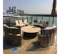 BPILOT Fundas for Muebles De Jardin Impermeables- Transparente PVC Resistente Al Desgarro Cubiertas De Patio Exteriores, Varios Tamaños Extra Grande Cubrir for Mesa Y Silla (Color : Clear, Size : 16