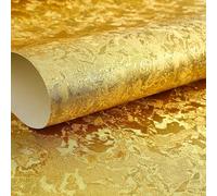 BPILOT Papel tapiz en relieve con grietas 3D dorado no autoadhesivo, papel tapiz de pared de fondo para sala de estar, restaurante y hotel A