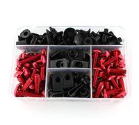BPILOT Tornillos Kit Completo De Tornillos De Carenado para Yamaha Tmax 500 2001-2011 2010 2009 2008 Tmax 530 2013-2019 2018 2017 2016 2015 2014 XJR400 XJR1300 XT1200Z Clips Tuercas (Color : Rosso)