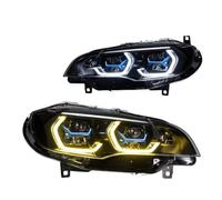 Bpjikxf Faro Principal Faros Delanteros DRL Señal De Giro Luz Carretera Lente Proyector Ojo Ángel Faro LED Para X6 E71 2008 2009 2010 2011 2012 2013 2014(2008-2014 xenon)