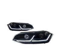 Bpjikxf Faro Principal Para VW Para Polo 2019 2020 2021 2022 Lámpara Cabeza Estilo Coche Faro LED Lente Proyector Faros Señal DRL Accesorios Automotrices(Black All LED,izquierda)