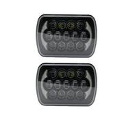 Bpjikxf Luz Antiniebla Para Jeep Para Cherokee XJ Para Wrangler YJ Motocross H6054 H5054 7x6 5X7 LED Hi-Lo Beam Faros Cuadrados Blanco DRL(2 piezas)