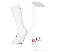 BPM Calcetines Ciclismo AEROTEC | Caña Alta Ultraelástica | Hilo Técnico de Alto Rendimiento en la Zona del Pie | Corte Láser | Unisex | Made in Italy - Color Blanco, Talla 39-42