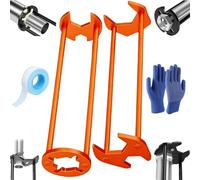 Bpoeee 2 Pack Multifunctional Sink Wrench, 7 in 1 Faucet Installation Tool for Tight Spaces, Plumbing Repair Wrenchs Under Sink Basin WrenchSet, Universal SocketWrench for Kitchen Bathroom (Orange)