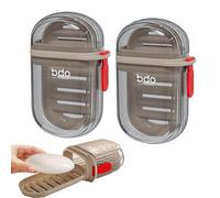 Bpoeee 2 Pack Travel Soap Case, Travel Soap Container, Soap Holder Travel, Soap Travel Case (Transparent)