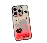 Bpoeee Christmas Light-Up for iPhone Case, Luminous Cartoon Cat & Dog for iPhone Case (16 Plus,#3)
