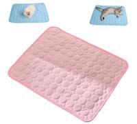 Bpoeee Cooling Mat for Cats, Washable Sleeping Pad for Dog&Cat, Summer Outdoor Pet Cooling Mats, Portable Pets Self Cool Pad Blanket Ice Pad for Home and Outdoor (Pink,X-Small)