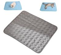 Bpoeee Cooling Mat for Cats, Washable Sleeping Pad for Dog&Cat, Summer Outdoor Pet Cooling Mats, Portable Pets Self Cool Pad Blanket Ice Pad for Home and Outdoor (Light Gray,Medium)