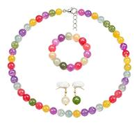 Bpoeee Dopamine Necklace Color Changing Beaded Necklace for Women Mood Lifting Rainbow Summer Beach Vacation Jewelry Gifts (a)
