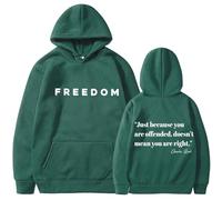 Bpoeee Freedom Sweatshirt - Soft & Cozy Cotton Hoodie for Men & Women, Stylish and Comfortable for Daily Casual Wear (Dark Green,3XL)