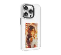 Bpoeee Funda de teléfono con Pantalla de Tinta Inteligente, Funda de Memoria NFC con Pantalla fotográfica para iPhone 13/14/15/16 Series (Blanc,13)