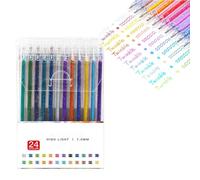 Bpoeee Glitter Gel Pen Set, Sparkly Metallic Gel Pens for Coloring, Drawing & Crafting, Shimmer Glitter Pens, Art Supplies for Journaling and Adult Coloring (24 Pcs)